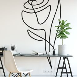 silhouette flora and fauna   picked rose black white concept
