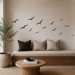 silhouette flora and fauna  bird flock black white  concept
