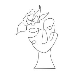 silhouette flora and fauna  face bow black white
