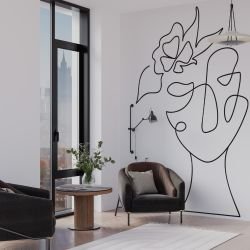 silhouette flora and fauna  face bow black white concept
