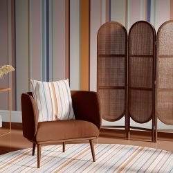 stripe stories concept wallpaper  carpet and cushion