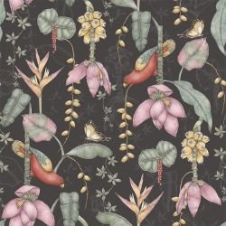 textured tropics inky eden black