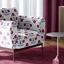 stamped stories concept diamond tile rhythm red blue