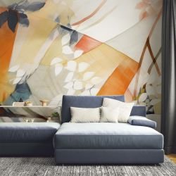 tinted garden concept mural garden faded petal blue orange