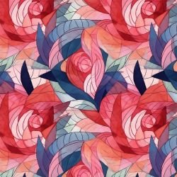 tinted garden fragmented petals blue red