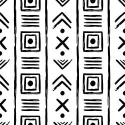 tribal crayola aztec pattern black white