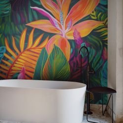 tropical medley concept bathroom mural