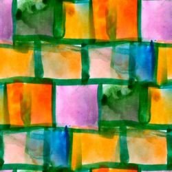 watercolour brick wall emeralds