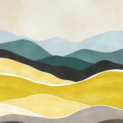 waves of earth outlying highlands no sun green yellow