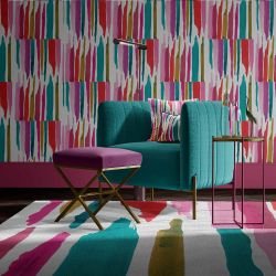 modern abstract concept rug indian ikat rainbow 