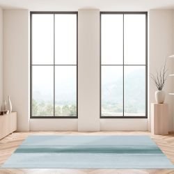 serene brushwork concept rug blending chromatic layers lightblue