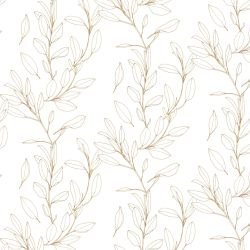 leaf outlines dense branches gold white