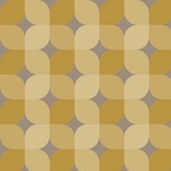 retro modern four leaf grey yellow