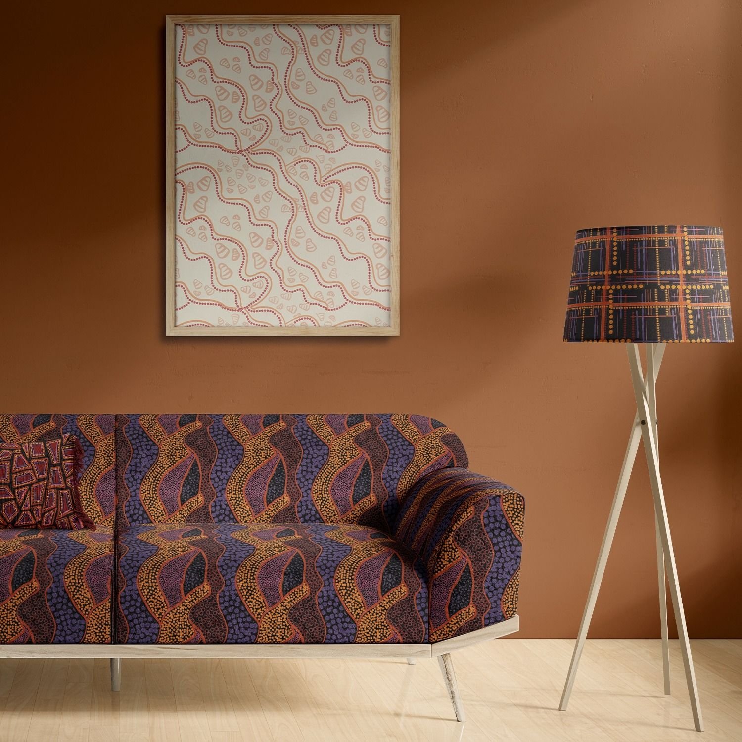 ngoolark concept framed artwork lounge cushions and lampshade 999999 999999 80